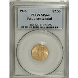 1926 $2 1/2 Sesquicentennial MS64 PCGS. A lovely near-