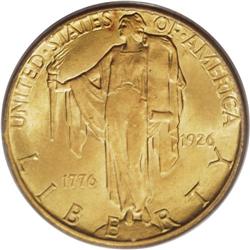 1926 $2 1/2 Sesquicentennial MS65 PCGS. Well-defined w