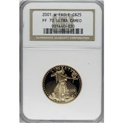 2001-W G$25 Half-Ounce Gold Eagle PR70 Ultra Cameo NGC