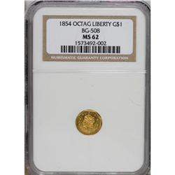 1854 $1 Liberty Octagonal 1 Dollar, BG-508, High R.4,