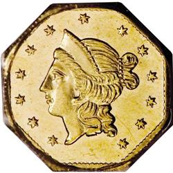 1854 $1 Liberty Octagonal 1 Dollar, BG-532, Low R.4, M