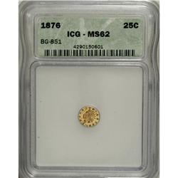 1876 25C Indian Round 25 Cents, BG-851, Low R.7, MS62