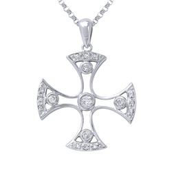 Natural 0.18 CTW Diamond Necklace 14K White Gold - REF-32H4W