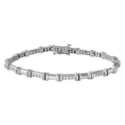Natural 0.51 CTW Diamond Bracelet 18K White Gold - REF-180X2T