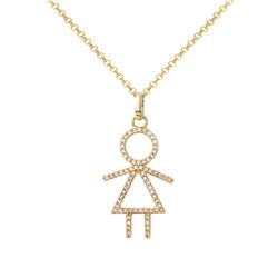 Natural 0.24 CTW Diamond Necklace 14K Yellow Gold - REF-34X2T