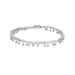 Natural 3.13 CTW Baguette & Diamond Bracelet 18K White Gold - REF-343Y8N