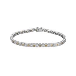 Natural 2.74 CTW Yellow Sapphire & Diamond Bracelet 14K White Gold - REF-172Y8N
