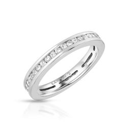 Natural 0.76 CTW Diamond & Princess Diamond Ring 18K White Gold - REF-122R4K