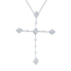 Natural 0.38 CTW Diamond Necklace 14K White Gold - REF-63R9K