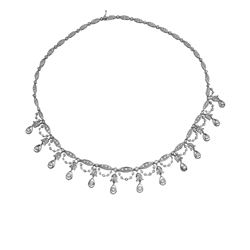Natural 4.43 CTW Diamond Necklace 18K White Gold - REF-656X3T