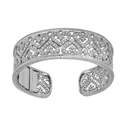 Natural 3.58 CTW Diamond Bangle 18K White Gold - REF-762R3K