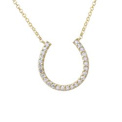 Natural 0.37 CTW Diamond Necklace 14K Yellow Gold - REF-59Y4N