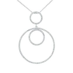 Natural 0.59 CTW Diamond Necklace 14K White Gold - REF-59R4K