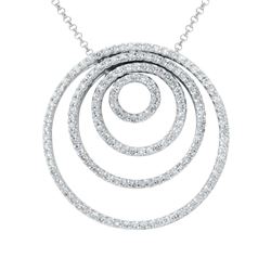 Natural 2.08 CTW Diamond Necklace 14K White Gold - REF-171M2F