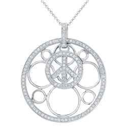 Natural 0.96 CTW Diamond Necklace 14K White Gold - REF-81R9K