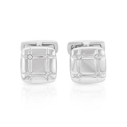 Natural 0.14 CTW Diamond Cuff Links 14K White Gold - REF-99T9X