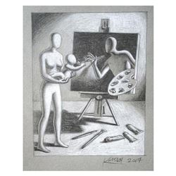 Mark Kostabi  Legacy  Hand Signed Original Artwork with COA.