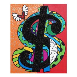 Romero Britto "Money Talks" Hand Signed Limited Edition Giclee on Canvas; Authenticated