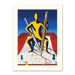 Mark Kostabi,  Careful With That Ax, Eugene  Limited Edition Serigraph, Numbered and Hand Signed wit