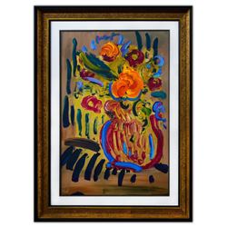 Peter Max- Original Mixed Media "Vase of Flowers"