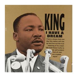 Steve Kaufman (1960-2010), "MLK" Limited Edition Hand Pulled Silkscreen on Canvas, Numbered 17/50 an