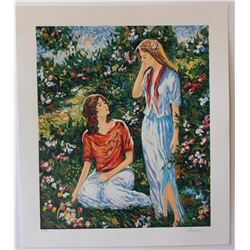 Igor Semeko- Original Serigraph on Paper "Sisters"