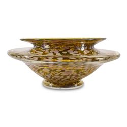 "Large Ikebana Flower Bowl" Hand-Blown Glass Bowl, Hand Signed by GartnerBlade Glass.