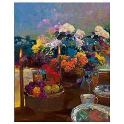 Ming Feng,  Candlelight Dinner  Limited Edition on Canvas, Numbered and Hand Signed with Letter of A