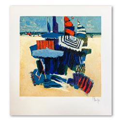 Claude Fauchere, "Beach Hideout" Hand Signed Limited Edition Serigraph on Paper with Letter of Authe