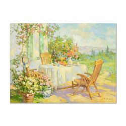 Sasha Yutkin, "Hot Summer Day" Original Oil Painting on Canvas, Hand Signed with Letter of Authentic