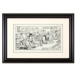 Bizarro,  Doctors of the Old West  is a Framed Original Pen & Ink Drawing by Dan Piraro, Hand Signed