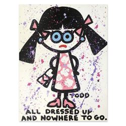 Todd Goldman, "All Dressed Up" Hand Signed Original Painting on Canvas with Letter of Authenticity.