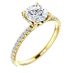 Natural 1.52 CTW Hidden Halo Round Cut Diamond Engagement Ring 14KT Yellow Gold
