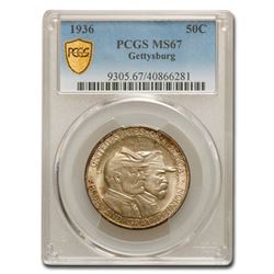 1936 Battle of Gettysburg Half Dollar Commem MS-67 PCGS