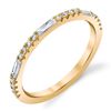 Image 1 : Natural 0.27 CTW Round & Baguette Stackable Diamond Ring 18KT Yellow Gold