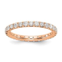 Natural 1.27 CTW Round Brilliant Diamond Eternity Band Wedding Ring 18KT Rose Gold
