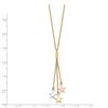 Image 2 : 14K Tri-color Polished Stars w/2 in ext Necklace - 19 in.