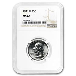 1941-D Washington Quarter MS-66 NGC