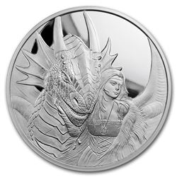 5 oz Silver Proof Round - Anne Stokes Dragons: Friend or Foe