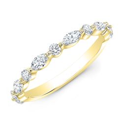 Natural 0.52 CTW Wonderland Diamond Ring 14KT Yellow Gold
