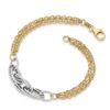 Image 1 : 14k Gold Two-tone Diamond Cut & Polished Fancy Link Bracelet