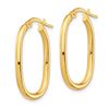 Image 2 : 14k Yellow Gold Small Oval Hoop Earrings - 2x2 mm