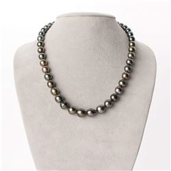 Green and Copper Baroque Tahitian Pearl Necklace, 18", 7.1-10.8mm, AA+ Quality