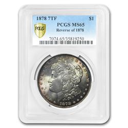 1878 Morgan Dollar 7 TF Rev of 78 MS-65 PCGS