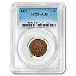 1877 Indian Head Cent AU-53 PCGS