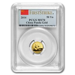 2014 China 1/10 oz Gold Panda MS-70 PCGS (FirstStrike®)