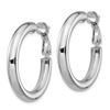 Image 2 : 14k White Gold Polished Round Hoop Earrings - 4x20 mm