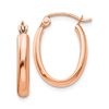 Image 1 : 14k Rose Gold 20 mm Half-Round Oval Hoop Earrings
