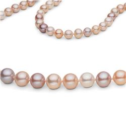 Multi-Color Pink, White and Lavender Freshwater Endless Pearl Necklace, 26 Inch Endless Pearl Neckla