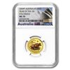 Image 1 : 2009 Australia 1/4 oz Gold Lunar Ox MS-70 NGC (SII, Colorized)